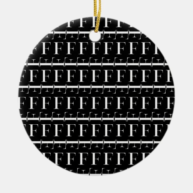 Anfangsbuchstabe F, Hintergrundfarbe auswählen Keramik Ornament (Vorne)