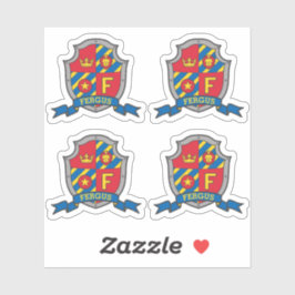 Anfangsbuchstabe F individuelle Name Löwe Wappen S Aufkleber