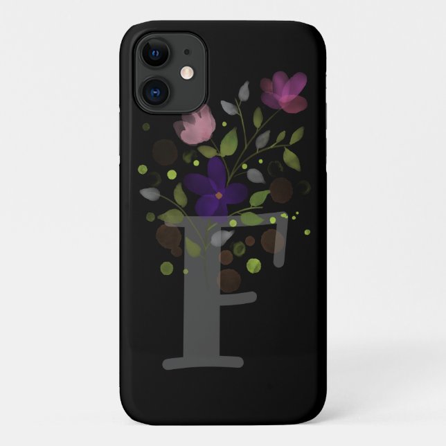 Anfangsbuchstabe F Plus Blumendesign Case-Mate iPhone Hülle (Rückseite)