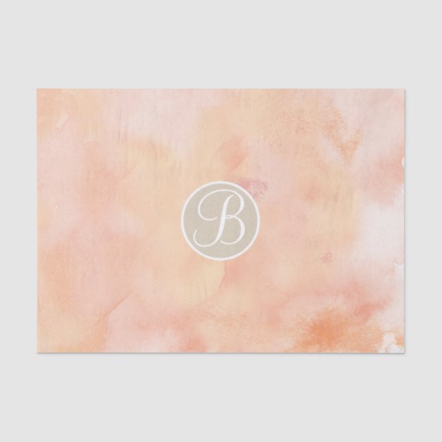 Anfangsbuchstabe für das Monogramm des Peach Marbl Seidenpapier (Vorderseite)