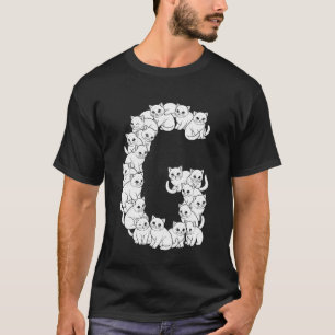 Anfangsbuchstabe G Großbuchstabe Lustiger Katzenli T-Shirt