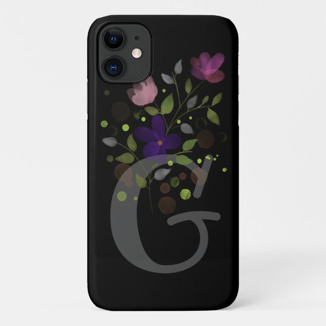 Anfangsbuchstabe G Plus Blumendesign Case-Mate iPhone Hülle (Rückseite)