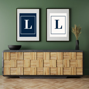 Anfangsbuchstabe Graues modernes Monogramm stilv Poster