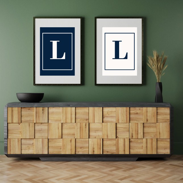 Anfangsbuchstabe | Graues modernes Monogramm stilv Poster (Von Creator hochgeladen)