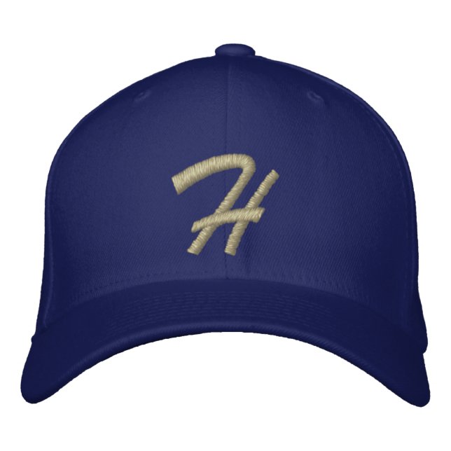 Anfangsbuchstabe H Bestickte Baseballkappe (Vorderseite)