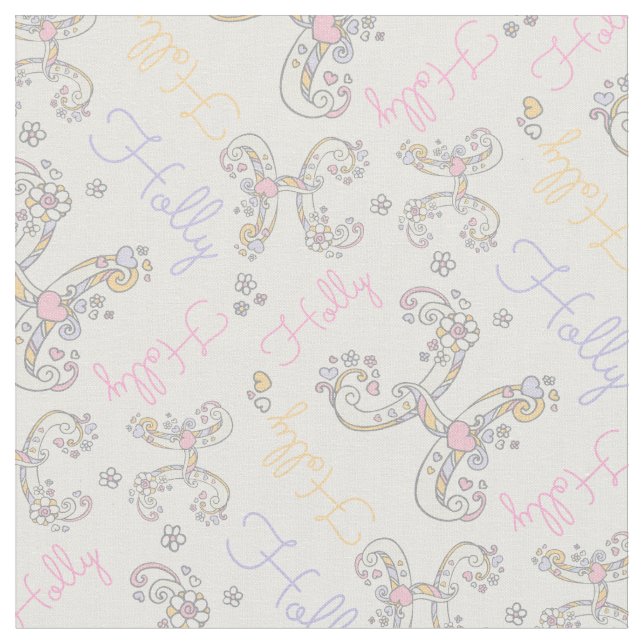 Anfangsbuchstabe H Holly Name Stoff (Nahaufnahme)