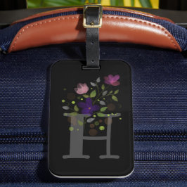 Anfangsbuchstabe H Plus Floral Design Gepäckmarke Gepäckanhänger