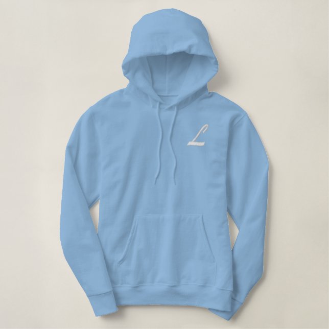 Anfangsbuchstabe L Bestickter Hoodie (Design vorne)