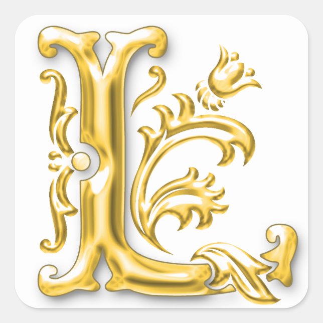 Anfangsbuchstabe L Hauptstadt Monogram Aufkleber i (Vorderseite)