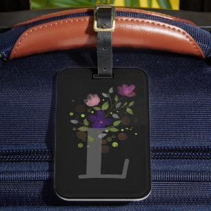 Anfangsbuchstabe L Plus Floral Design Gepäckmarke Gepäckanhänger