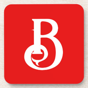 Anfangsbuchstabe Mit Monogramm Red White Classic Getränkeuntersetzer