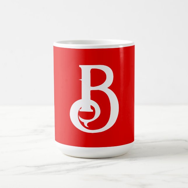 Anfangsbuchstabe Mit Monogramm Red White Classic Kaffeetasse (Mittel)