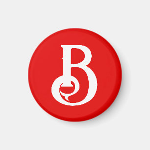 Anfangsbuchstabe Mit Monogramm Red White Classic Magnet