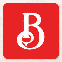 Anfangsbuchstabe Mit Monogramm Red White Classic Rechteckiger Pappuntersetzer