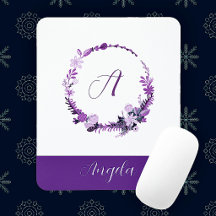 Anfangsbuchstabe Monogramm Elegant Chic Lila Flora