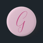 Anfangsbuchstabe Monogramm Hellrosa Schlicht Chic Button<br><div class="desc">Suchen Sie eine schöne Kalligrafie mit einer ästhetischen Handschrift? Dieses einfache, auffallende Design ist für Sie. Dieses Produkt beeindruckt diejenigen, die es sehen, sofort. Das feine und geschmackvolle Design wird die Qualität Ihrer Beziehung und Familie sofort widerspiegeln.</div>