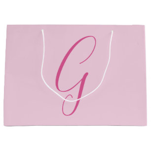 Anfangsbuchstabe Monogramm Hellrosa Schlicht Chic Große Geschenktüte