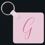 Anfangsbuchstabe Monogramm Hellrosa Schlicht Chic Schlüsselanhänger<br><div class="desc">Suchen Sie eine schöne Kalligrafie mit einer ästhetischen Handschrift? Dieses einfache,  auffallende Design ist für Sie. Dieses Produkt beeindruckt diejenigen,  die es sehen,  sofort. Das feine und geschmackvolle Design spiegelt sofort die Qualität Ihrer Beziehung und Familie wider.</div>