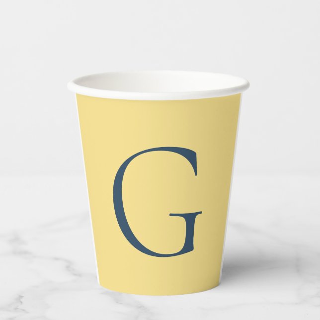 Anfangsbuchstabe Monogramm Jasmine Schiefergrau Sc Pappbecher (Vorderseite)