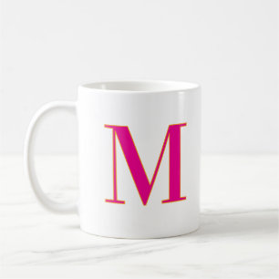 Anfangsbuchstabe Monogramm Modern Trendig Rosa Kaffeetasse