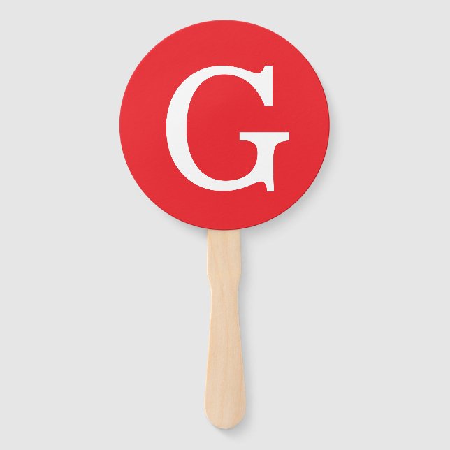 Anfangsbuchstabe Monogramm Rot Weiß Schlicht Einfa Fächer (Vorderseite)