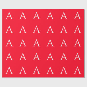 Anfangsbuchstabe Monogramm Rot Weiß Schlicht Einfa Geschenkpapier