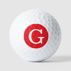 Anfangsbuchstabe Monogramm Rot Weiß Schlicht Einfa Golfball