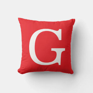 Anfangsbuchstabe Monogramm Rot Weiß Schlicht Einfa Kissen