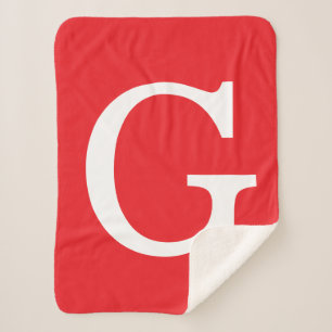 Anfangsbuchstabe Monogramm Rot Weiß Schlicht Einfa Sherpadecke