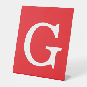 Anfangsbuchstabe Monogramm Rot Weiß Schlicht Einfa Sockelschild