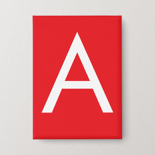 Anfangsbuchstabe Monogramm Rot Weiß Schlicht Moder Button