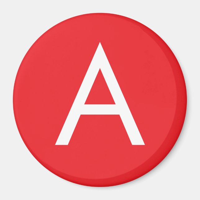 Anfangsbuchstabe Monogramm Rot Weiß Schlicht Moder Magnet (Vorne)