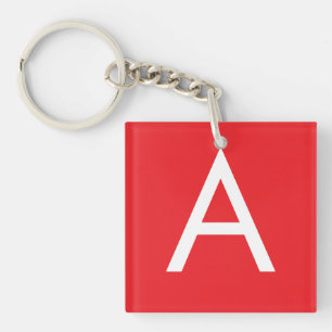 Anfangsbuchstabe Monogramm Rot Weiß Schlicht Moder Schlüsselanhänger