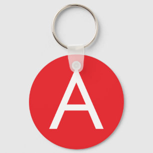 Anfangsbuchstabe Monogramm Rot Weiß Schlicht Moder Schlüsselanhänger