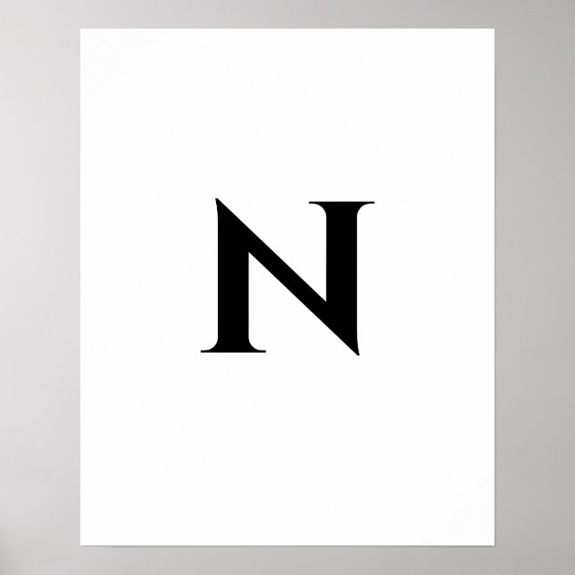 Anfangsbuchstabe Monogramm Trendiges Modernes Desi Poster (Vorne)