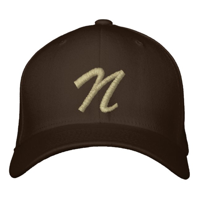 Anfangsbuchstabe N Bestickte Baseballkappe (Vorderseite)