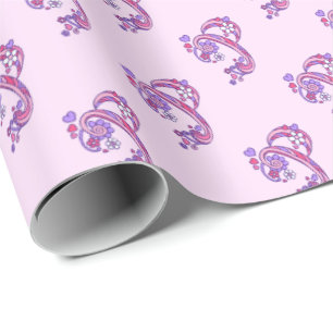 Anfangsbuchstabe P Monogramm rosa personalisierte Geschenkpapier