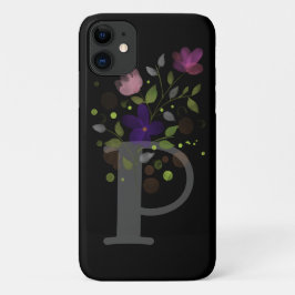 Anfangsbuchstabe P Plus Blumendesign Case-Mate iPhone Hülle