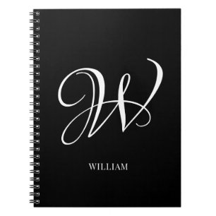 Anfangsbuchstabe Personalisiertes Elegantes Schwar Notizblock