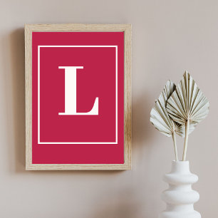 Anfangsbuchstabe   Rosa Monogramm Modern Stylisch Poster