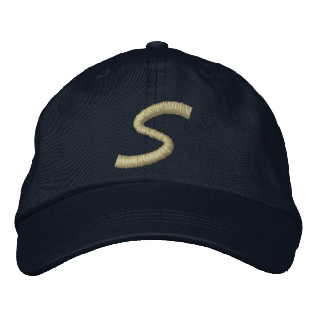 Anfangsbuchstabe S Bestickte Baseballkappe (Vorderseite)