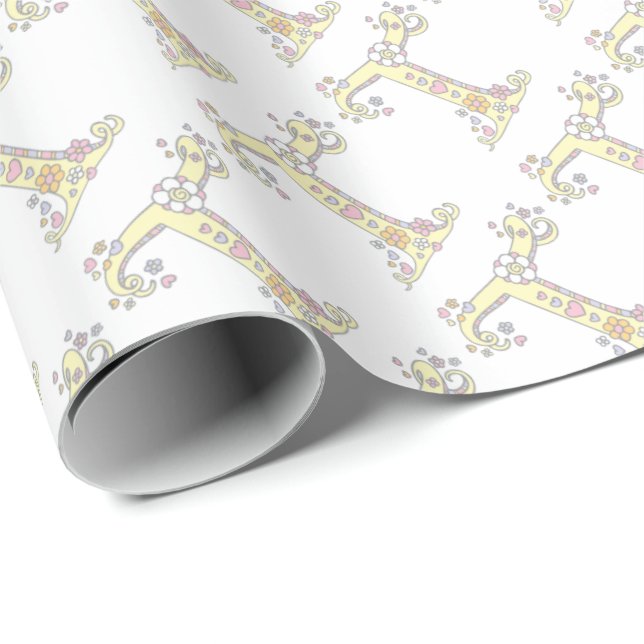 Anfangsbuchstabe T Monogramm personalisierte Verpa Geschenkpapier (Rolleneckpunkt)