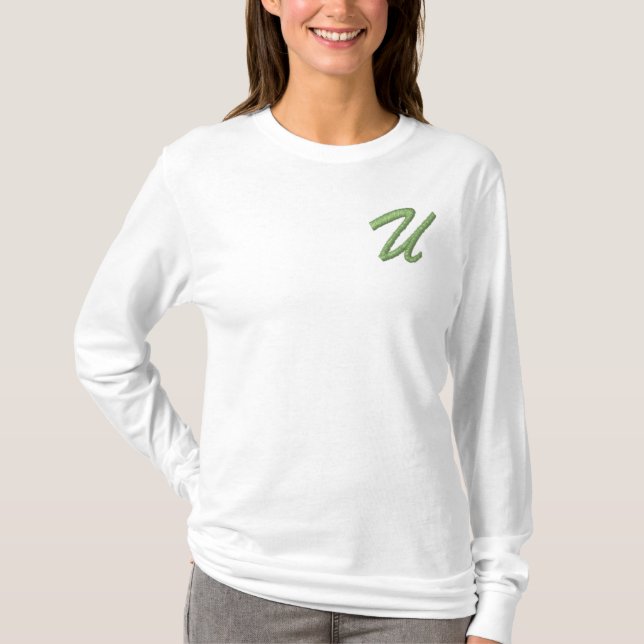 Anfangsbuchstabe U der Sticky Monogram Besticktes Langarmshirt (Vorderseite)