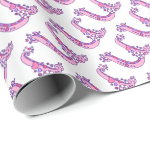 Anfangsbuchstabe U Monogramm rosa personalisierte  Geschenkpapier