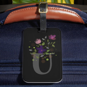 Anfangsbuchstabe U Plus Floral Design Gepäckmarke Gepäckanhänger