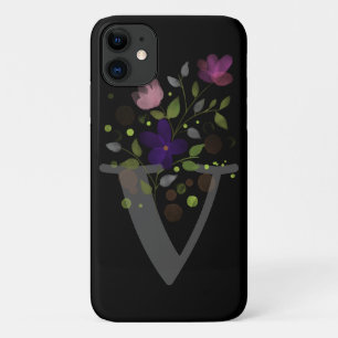 Anfangsbuchstabe V plus florales Design Case-Mate iPhone Hülle