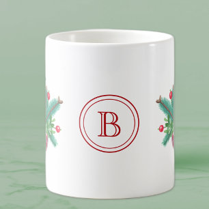 Anfangsbuchstabe, Wasserfarben-Beeren- und Grünzeu Kaffeetasse