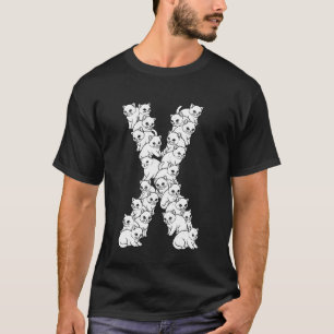 Anfangsbuchstabe X Großbuchstabe Lustiger Katzenli T-Shirt