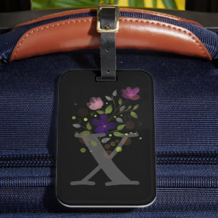 Anfangsbuchstabe X Plus Gepäckstück für Blumenmust Gepäckanhänger