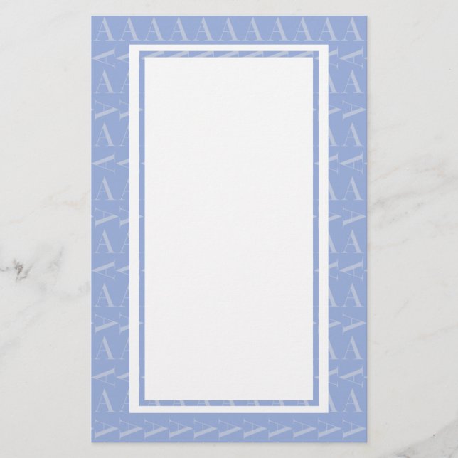 Anfangsbuchstaben A, blau Briefpapier (Vorderseite)